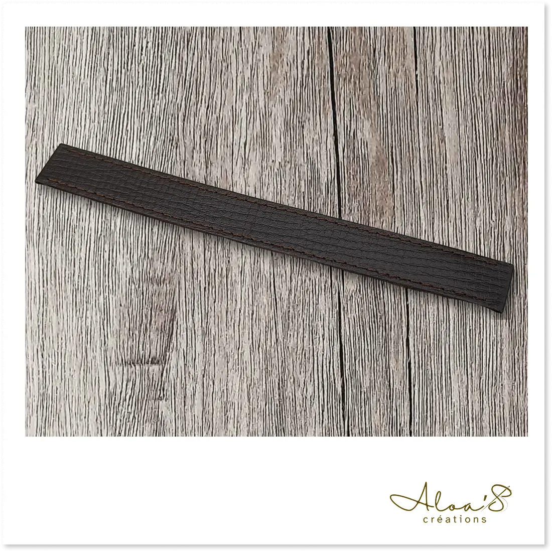 Bracelet lanière cuir café pour montre Poiray ou OJ Perrin