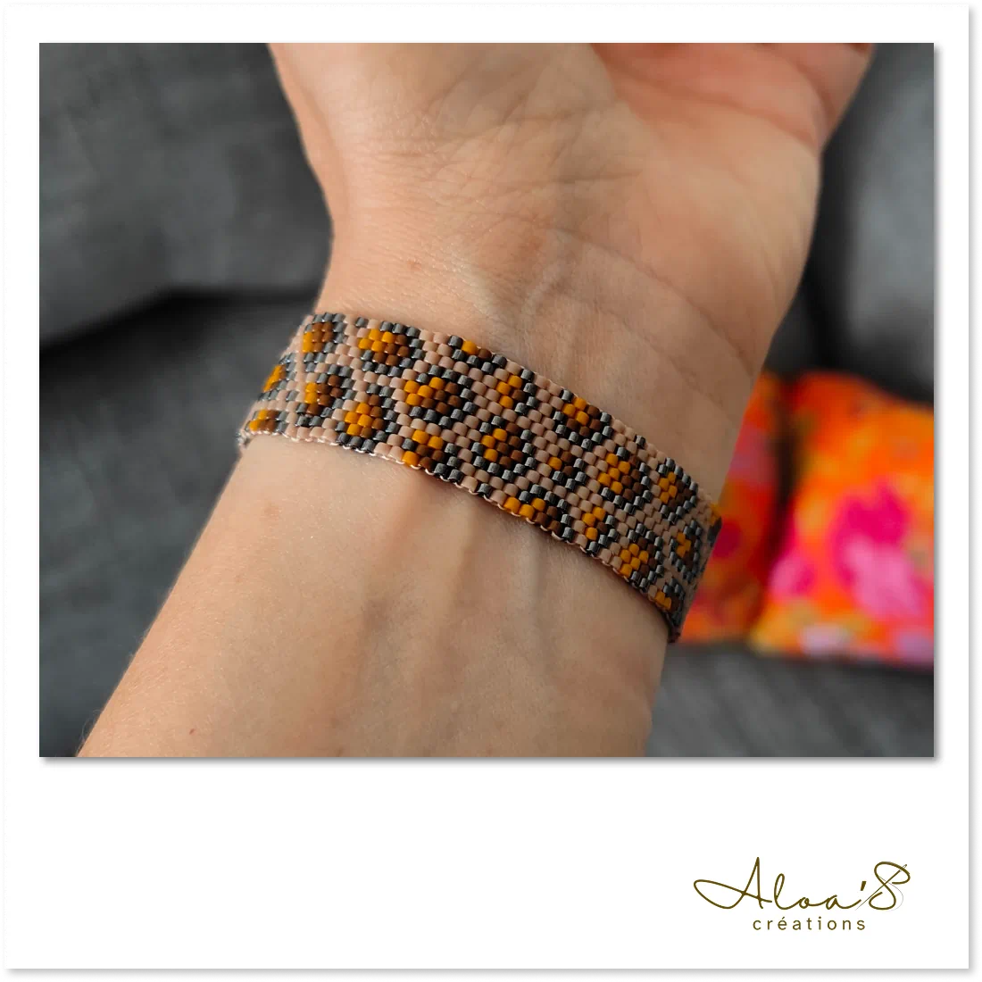 Bracelet montre en perles tissage peyote pour montre Poiray ou OJ Perrin