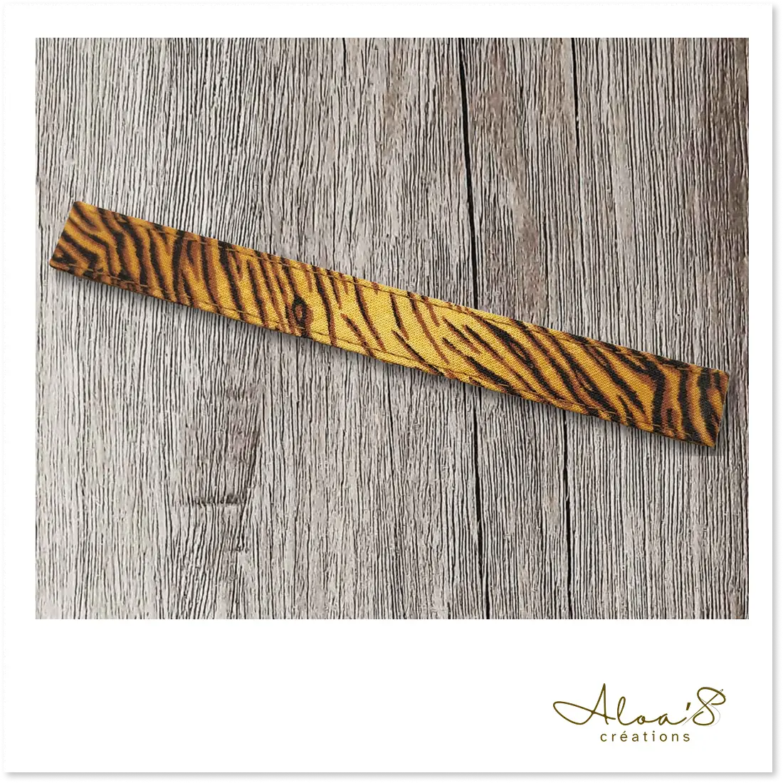 Bracelet lanière tissu imprimé tigre pour montre Poiray ou OJ Perrin