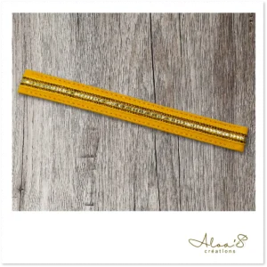 Bracelet lanière tissu galon or pour montre Poiray ou OJ Perrin
