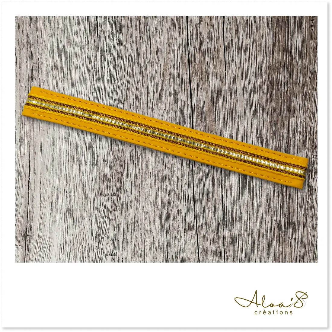 Bracelet lanière tissu galon or pour montre Poiray ou OJ Perrin