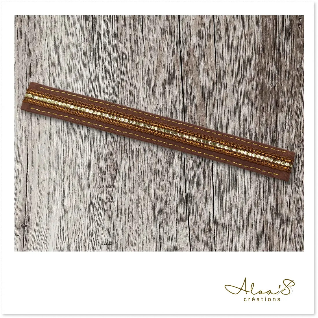 Bracelet lanière tissu galon or pour montre Poiray ou OJ Perrin
