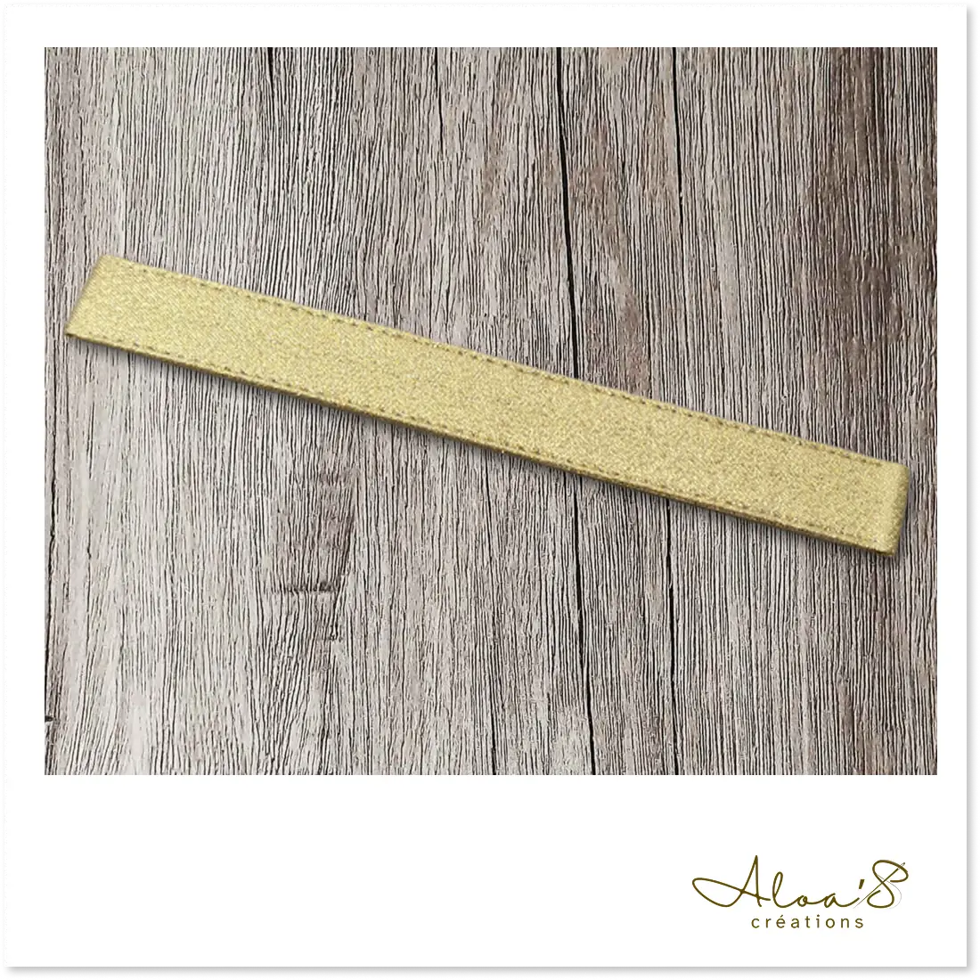 Bracelet lanière lurex or pour montre Poiray ou OJ Perrin