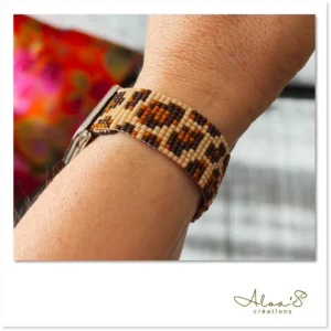 Bracelet montre en perles tissage pour montre Poiray ou OJ Perrin